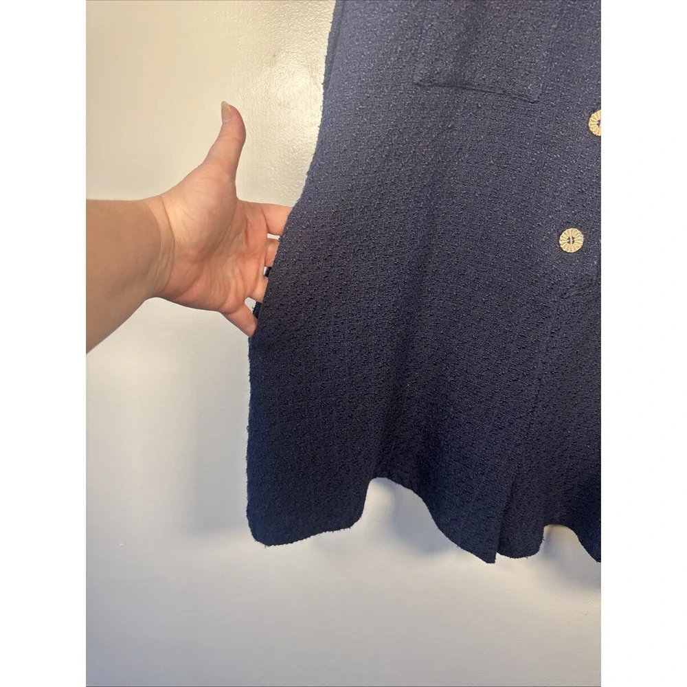 Pomander Place Tuckernuck Navy Blue Textured Myla Romper Women's Size XL